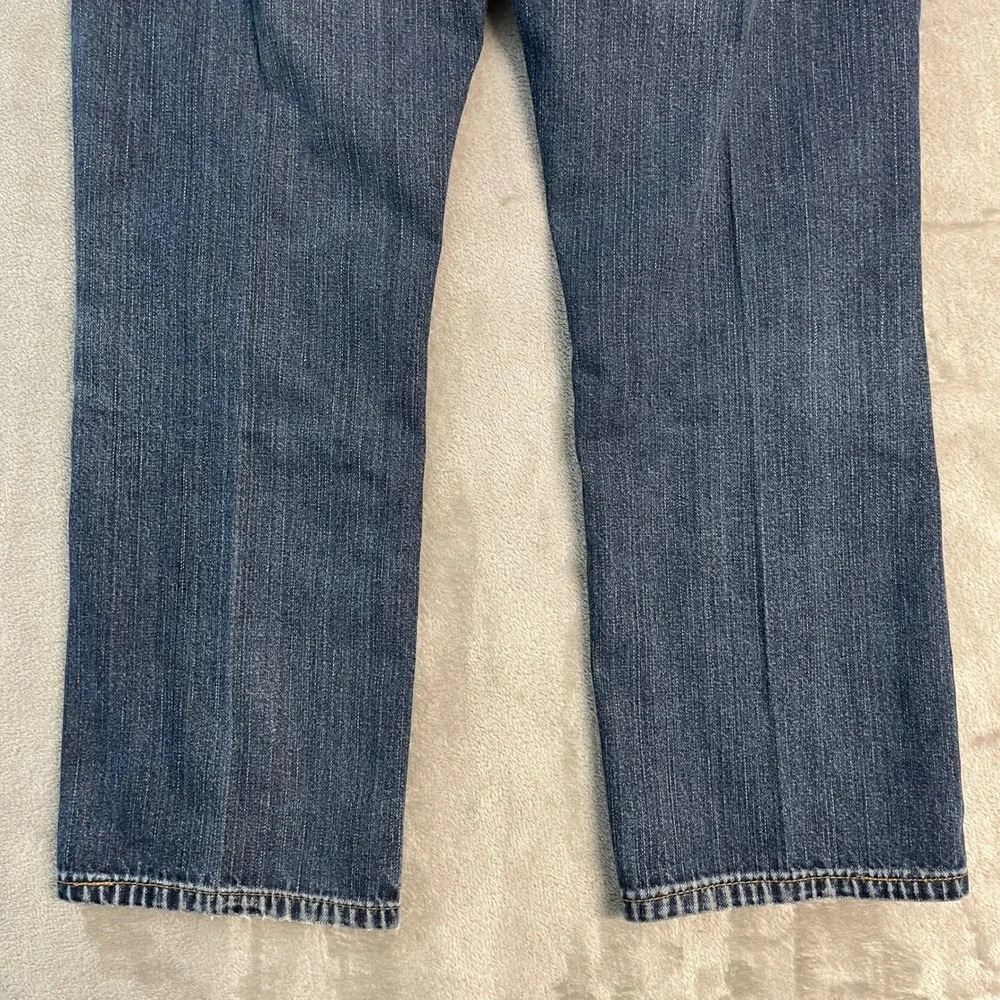 True Religion Straight Flap Pocket Blue Jeans 31x27 Faded Denim Distressed